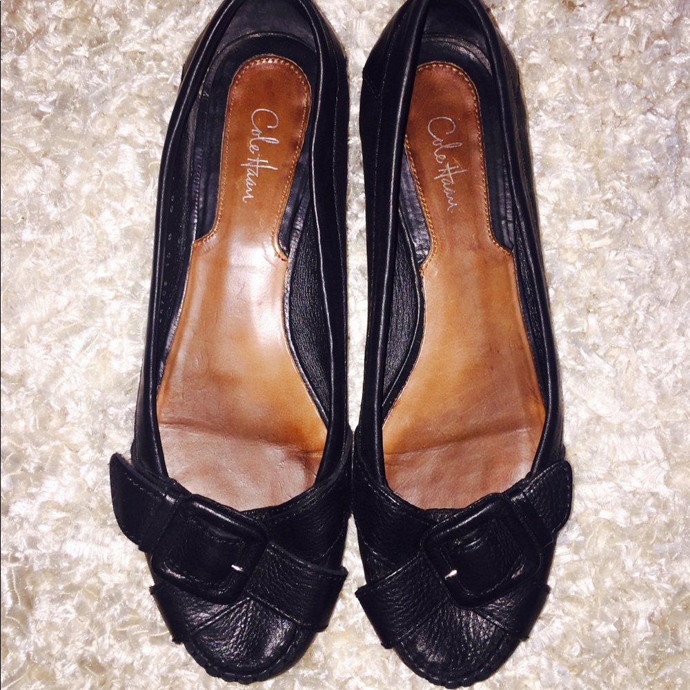 Cole Haan all leather black flats